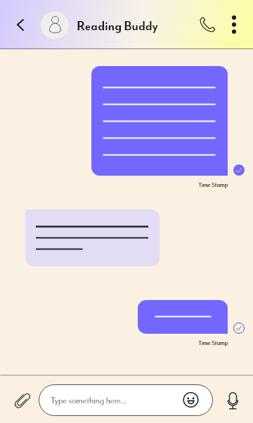 wireframe with colors of the messaging system